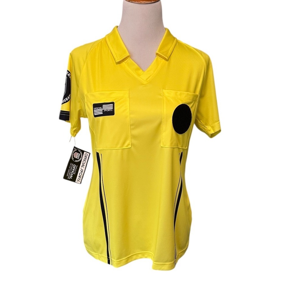 Official Sports Soccer Referee Jersey Mens M Yellow Comfortwick USSF NWT